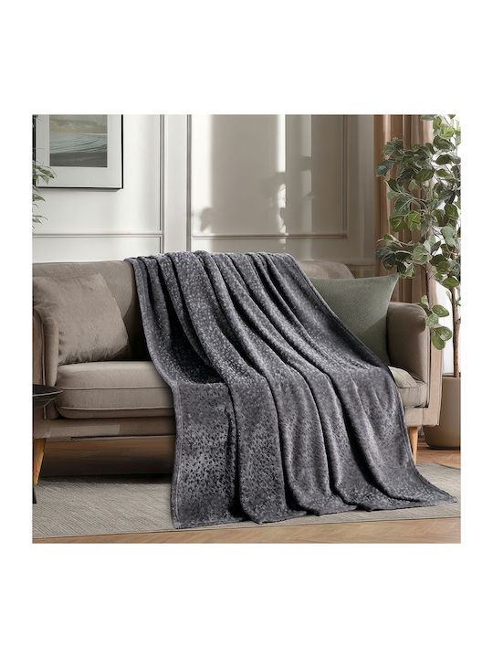 Melinen Giza Ριχτάρι Διθέσιου Καναπέ Ζακάρ 170x250εκ. Dark Grey 20005203