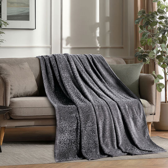 Melinen Giza Zweisitzer-Sofa Überwurf Jacquard 170x250cm Dunkelgrau