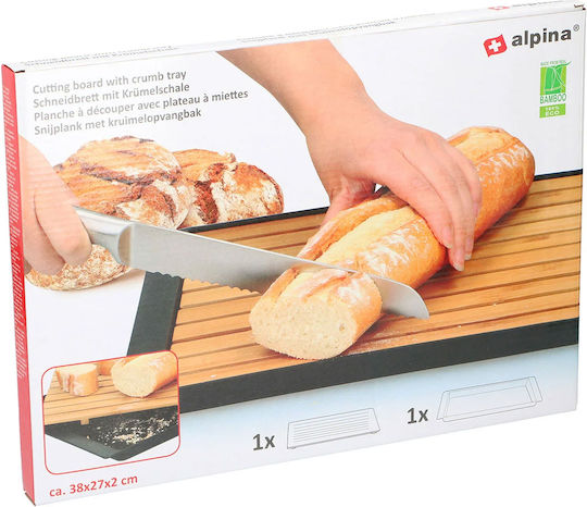 Alpina Appliances Επιφάνεια Κοπής για Ψωμί από Μπαμπού Μπεζ 38x27cm