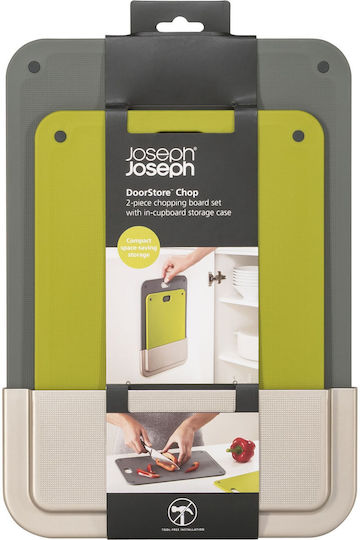 Joseph Joseph Rectangular Plastic Chopping Board Set Gray 2pcs