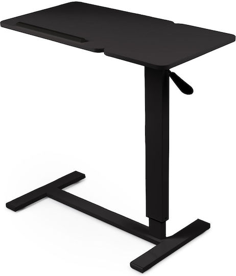 Height-adjustable Table Pneumatic Lift 80x40 Cm Two-part Top Tiltable + Foldable Storage Wheels 66–90 Cm C-shaped Base Bed Sofa Onuvio Black