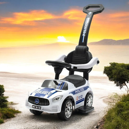 BabyMix Baby Lauflernhilfe Ride On mit Elterngriff für 12+ Monate Weiß