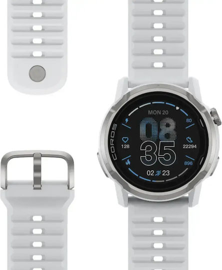 Coros Apex 4 Titan 42mm Wasserdicht Smartwatch mit Pulsmesser (Weiß)