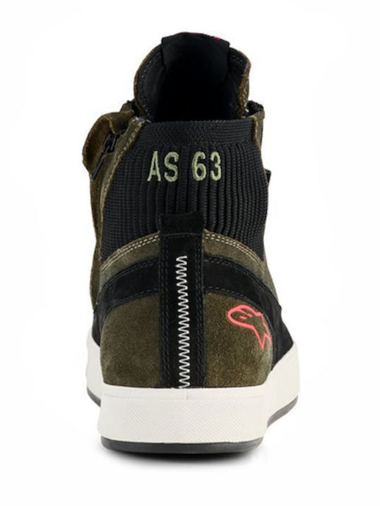 Alpinestars Stated Γυναικεία Μποτάκια Μηχανής Αδιάβροχα Green / Black / Off White
