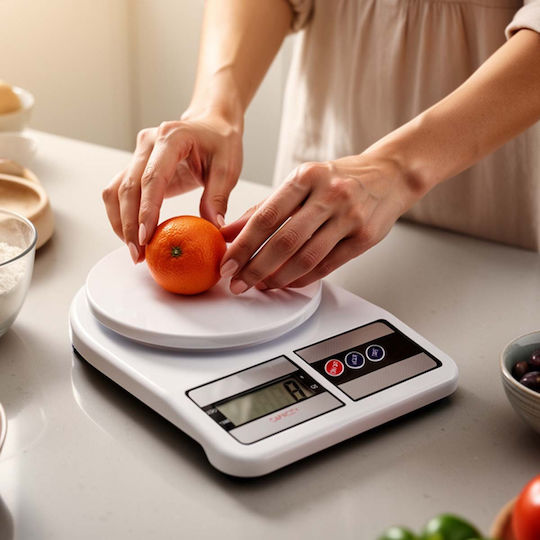 Avizar Precise Kitchen Scale 10 Kg Usb Rechargeable Baking Cooking White