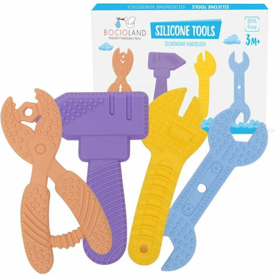 Bocioland Teething Ring BPA Free Silicone for 3 m+ 4 Pieces