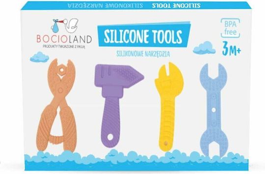 Bocioland Teething Ring BPA Free Silicone for 3 m+ 4 Pieces