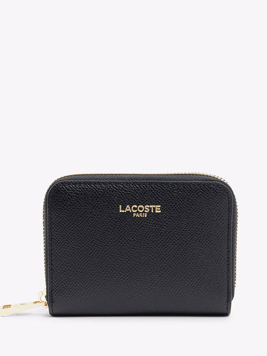 Lacoste Money Pieces Μικρό Δερμάτινο Γυναικείο Πορτοφόλι Μαύρο