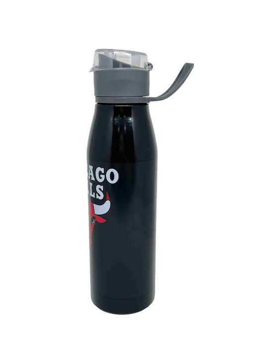 Back Me Up Chicago Bulls Αθλητικό Παγούρι Ανοξείδωτο 600ml Μαύρο