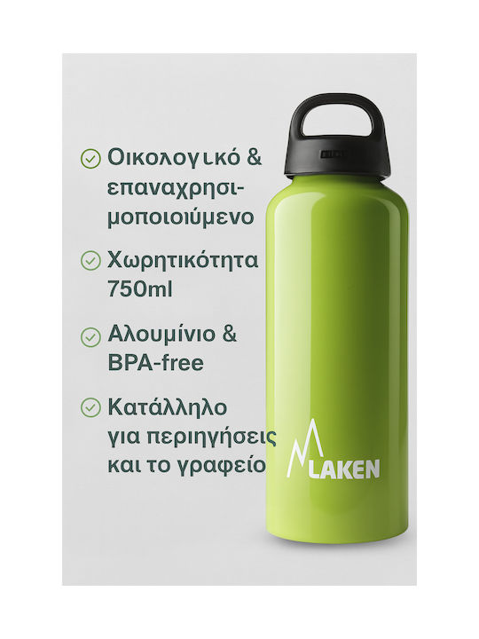 Laken Classic Παγούρι Αλουμινίου 750ml Πράσινο