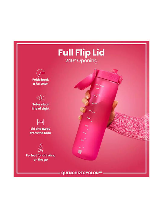Ion8 Plastic Water Bottle 1000ml Pink