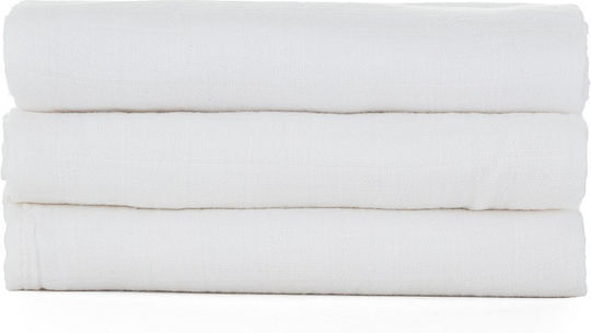 Petite & Mars Baby Burp Cloth Alb 68x68εκ. 3buc