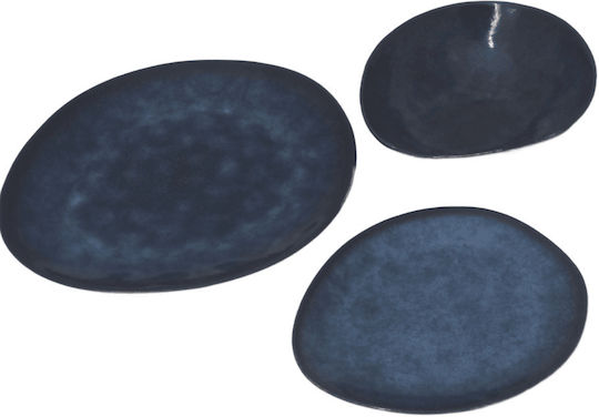 keleman Teller Wüste Oval Keramik Blau 20x18cm