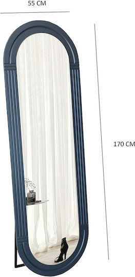 Oglindă Cu Suport Montat Albastră 55x170cm