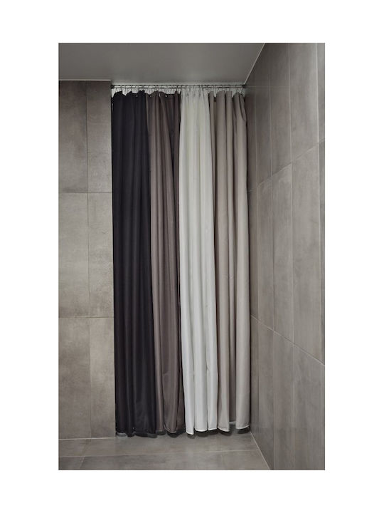 Zone Denmark Lux Κουρτίνα Μπάνιου Υφασμάτινη 180x220cm Black