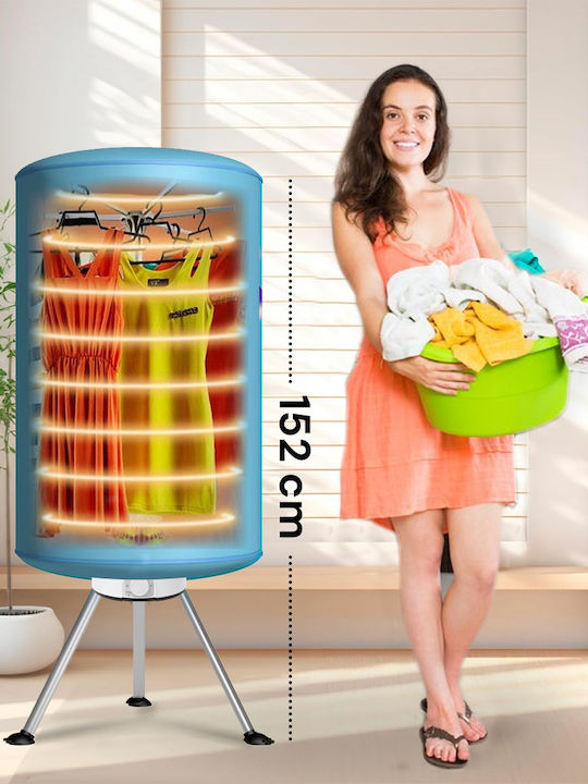 Bakaji Folding Electric Floor Clothes Drying Rack made of Aluminum 1000W 150x65cm