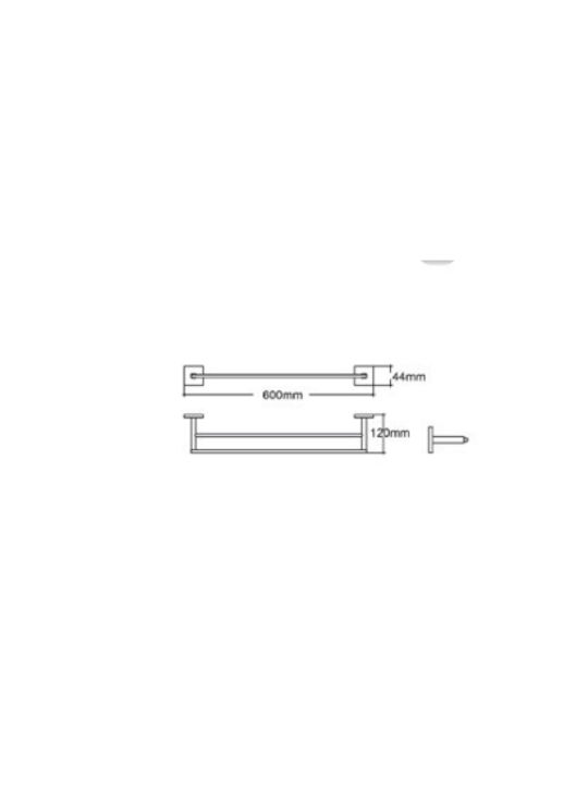 Conset Double Wall-Mounted Bathroom Rail Silver