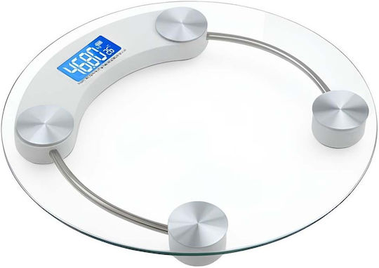 Avizar Electronic Scale Made Tempered Glass 180 Kg Round Shape Lcd Screen Transparent