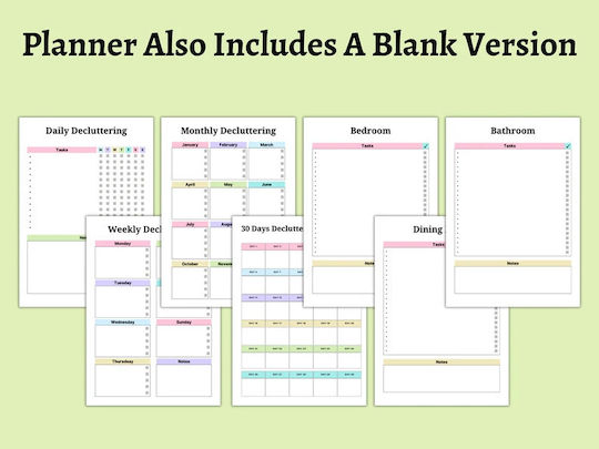 Adhd Declutter Planner Agenda-journal Structured Work Kit Home Organization A5 28 Pages