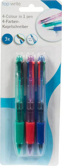 Topwrite Pix Ballpoint cu cerneală Multicolor 3buc