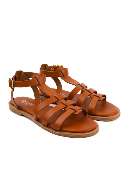 Sandale Gladiator Din Piele Tabac Maro Cu Multiple Curele
