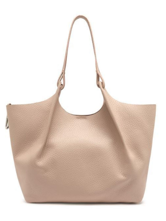 Leather Women's Shoulder Bag Beige BS9720 Pinksalt