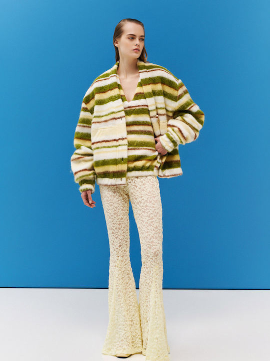 Damen Stoff Hose Yellow