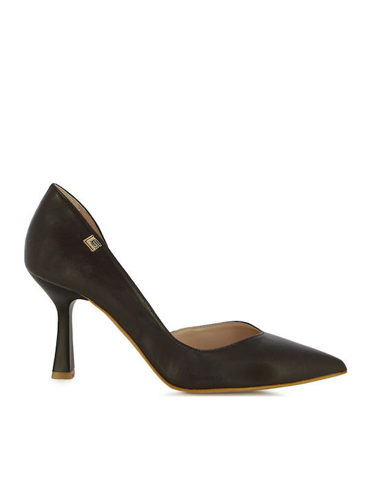 Leather Brown High Heels