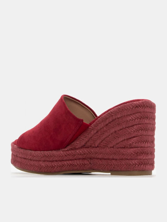 Damenplattformen im Espadrilles-Stil Burgundisch
