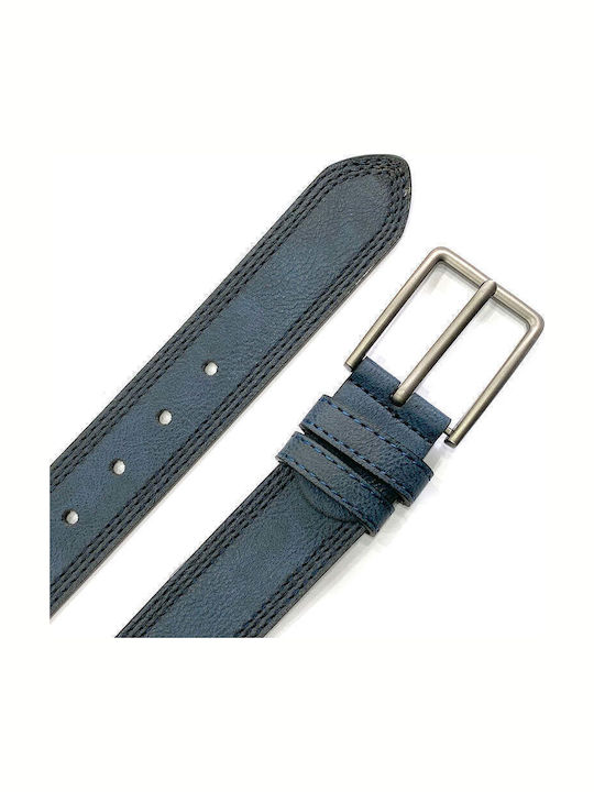 Men's Belt from Artificial Leather Blue