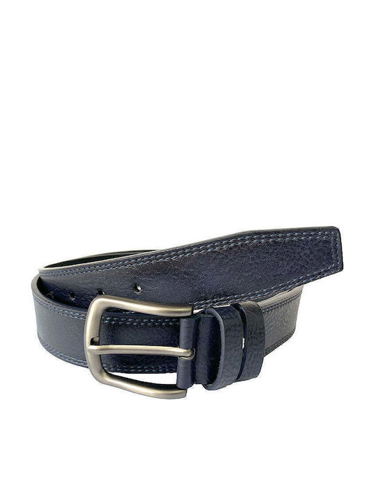 Men's Belt from Artificial Leather Blue