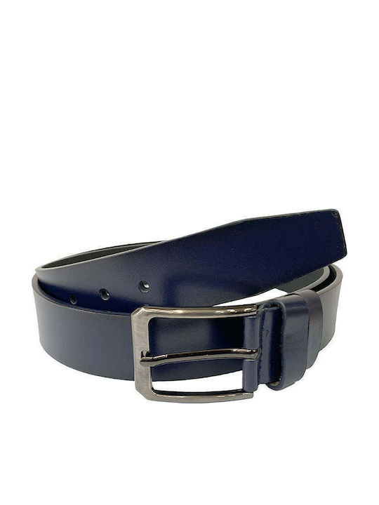 Men's Belt from Artificial Leather Blue
