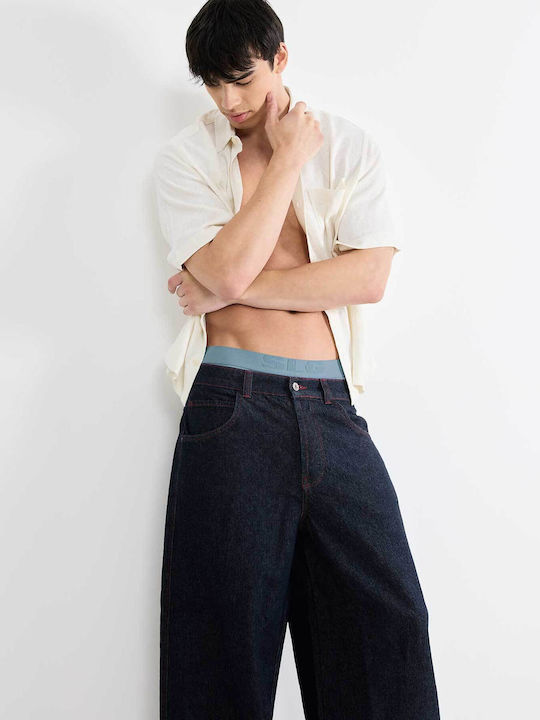 Herren Slips Sky blue/navy 2Packung