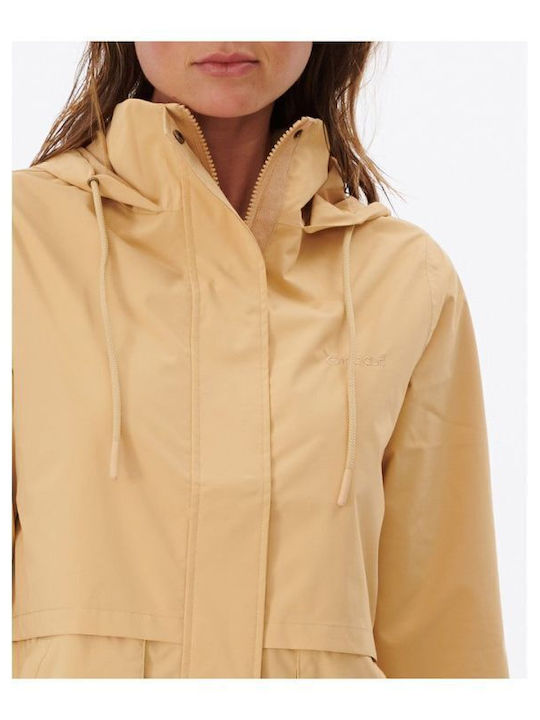 Γυναικείο Μπουφάν Παρκά για Χειμώνα Yellow
