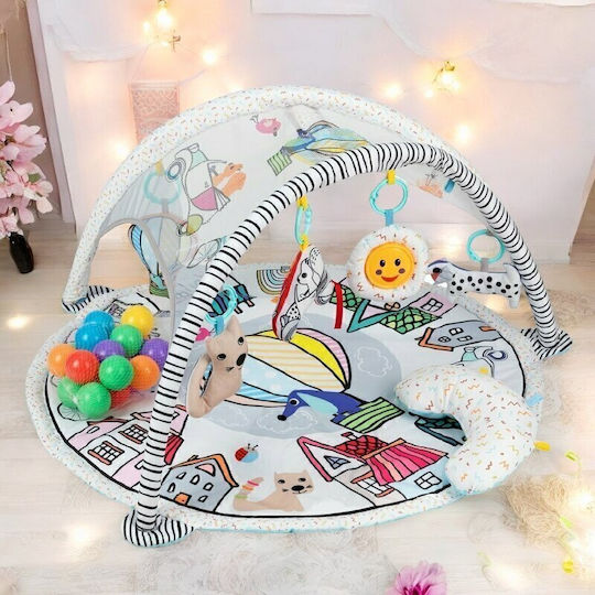 Qmini Covoraș de Activități cu Muzică Multicolor pentru 0++ Luni (Lxl) 85x85cm