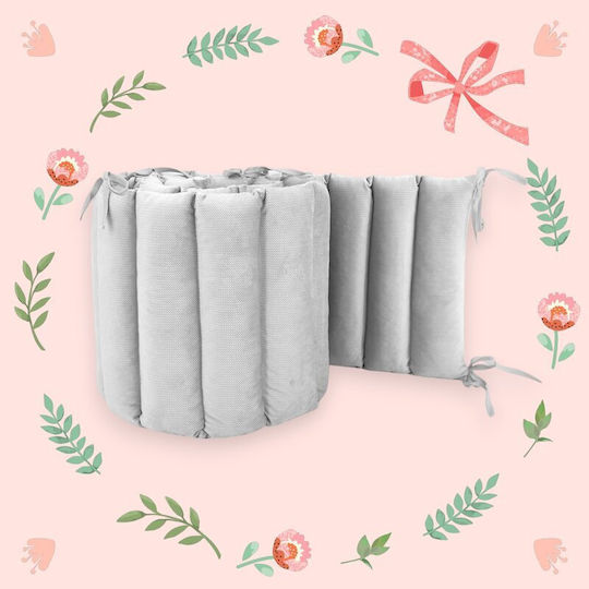 MimiNu Crib Bumpers Classic Inside Grey 28x180cm