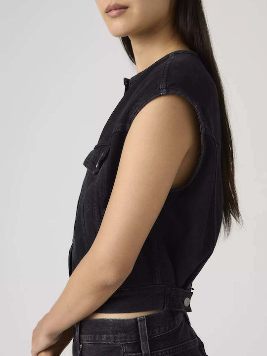 '90s Jachetă de femei din denim Stone Black