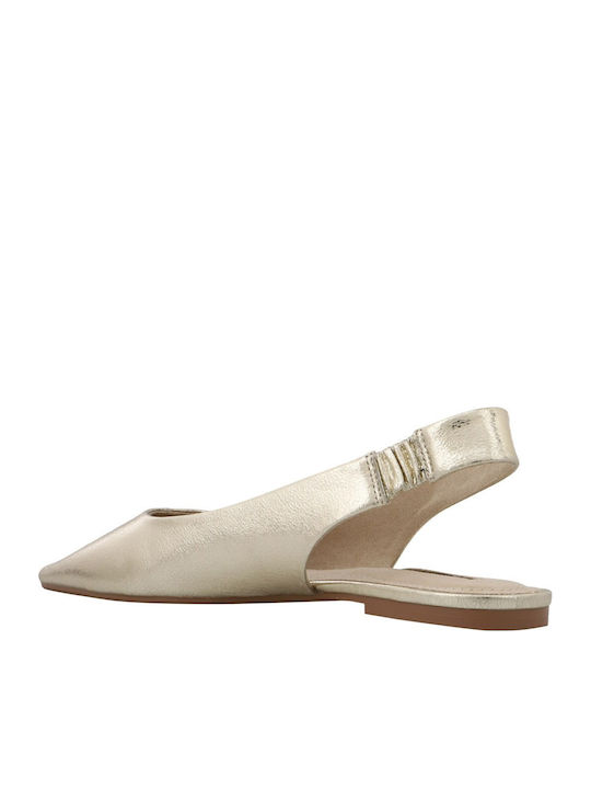 Pantofi Balerini Pentru Femei Slingback În Culoare Auriu