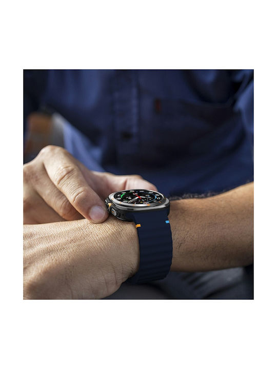 Samsung Galaxy Watch Ultra 2025 47mm Kalebol Silicone Strap Wavy Design Midnight Blue