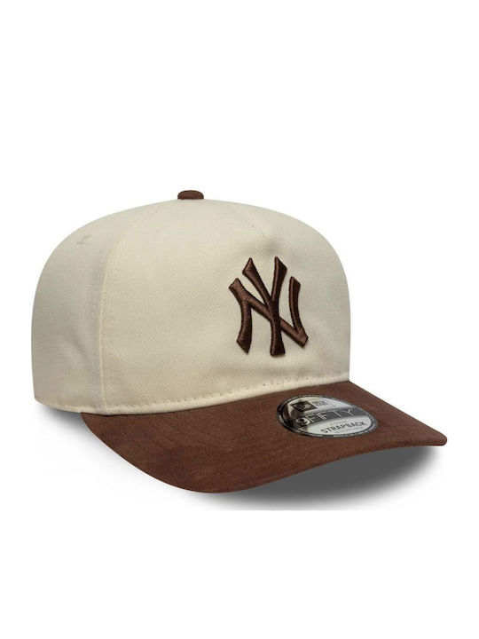 New Era 9fifty Yankees Mlb Suede Visor Light Beige A-frame Snapback Cap New Era 9fifty Yankees Mlb Suede Visor Light Beige A-frame Snapback Cap