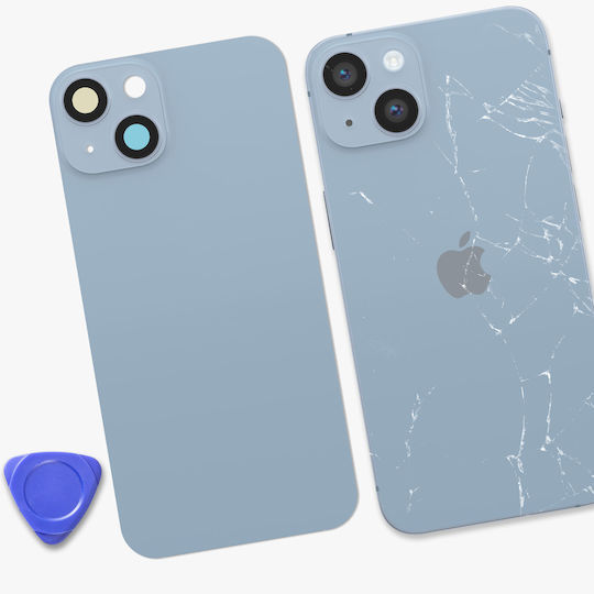 Clappio Akkuabdeckung iPhone 14 Mit Kleber Integriertes Magsafe Modul Hellblau