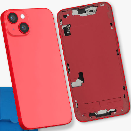 Clappio Komplettes Chassis iPhone 14 Rückglas Kameraobjektive Rote