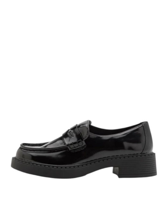 Leder Damen Mokassins in Schwarz Farbe
