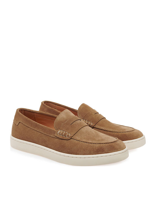 Δερμάτινα Ανδρικά Loafers σε Καφέ Χρώμα