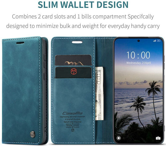Caseme 013 Retro Husă Tip Carte Verde Albastru Xiaomi Redmi Note 15 Pro Plus 5g/poco M8 Pro 5g