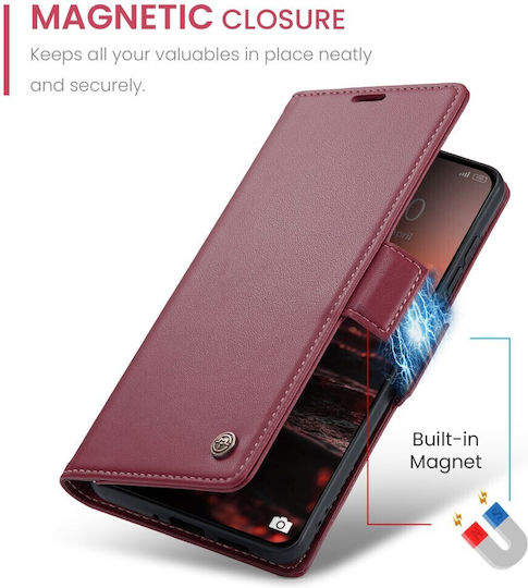 Caseme 023 Luminus Θήκη Πορτοφόλι Wine Red Xiaomi Redmi Note 15 Pro Plus 5g/poco M8 Pro 5g