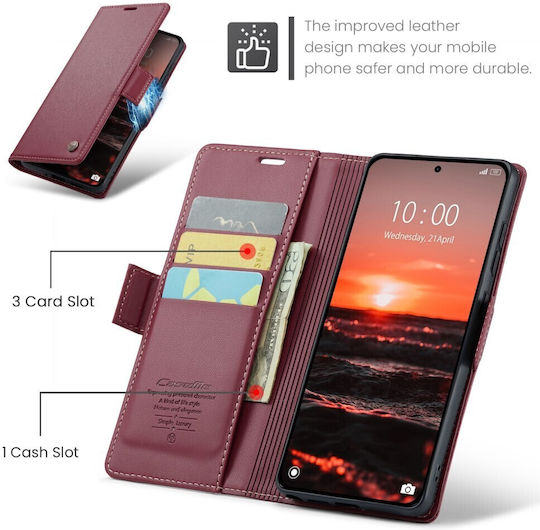 Caseme 023 Luminus Θήκη Πορτοφόλι Wine Red Xiaomi Redmi Note 15 Pro Plus 5g/poco M8 Pro 5g