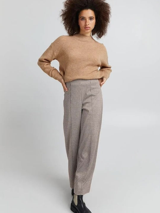 Dama Talie înaltă Tesatura Pantaloni Brown