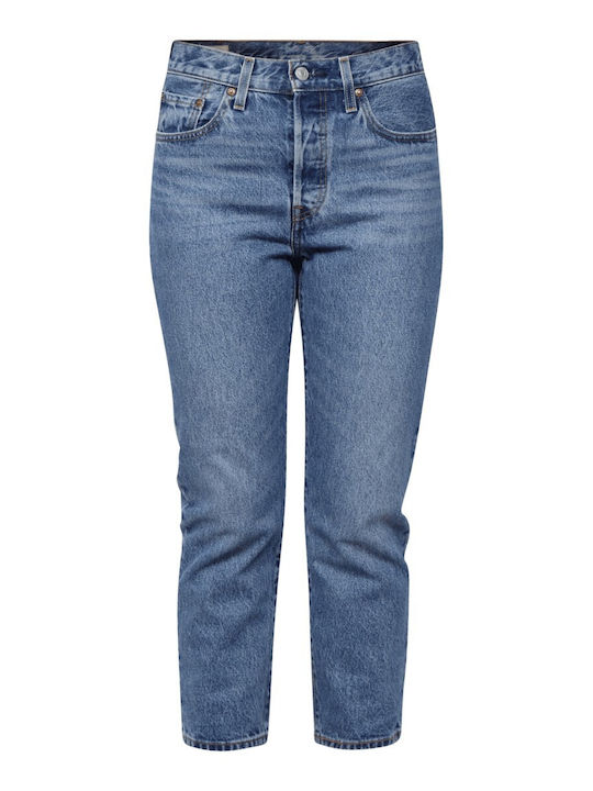 501® Women's Jean Trousers in Straight Line Worn In Medium Indigo - Medium Wash