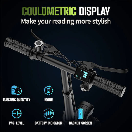 GS5 Mini 14" Black Foldable Electric City Bicycle